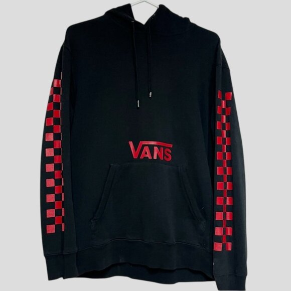 Vans Black With Red Check Hoodie - Picture 1 of 12